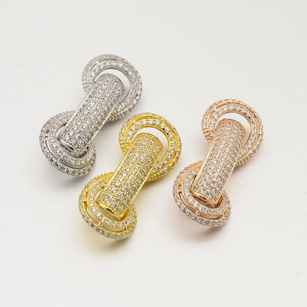 

PandaHall Brass Micro Pave Cubic Zirconia Beads, Lead Free & Cadmium Free, Clear, Mixed Color, 14x31x8mm, Hole: 4mm Brass+Cubic Zirconia...