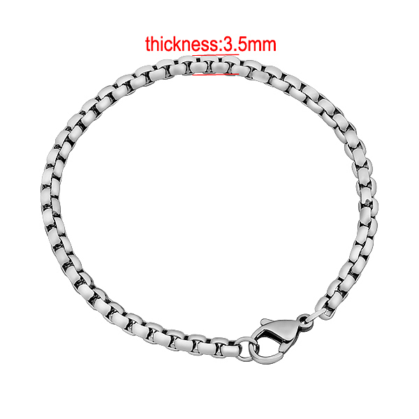 

PandaHall 304 Stainless Steel Venetian Chain Bracelets, with Lobster Claw Clasps, Stainless Steel Color, 7-1/8 inch(180mm), 3.5mm 304...