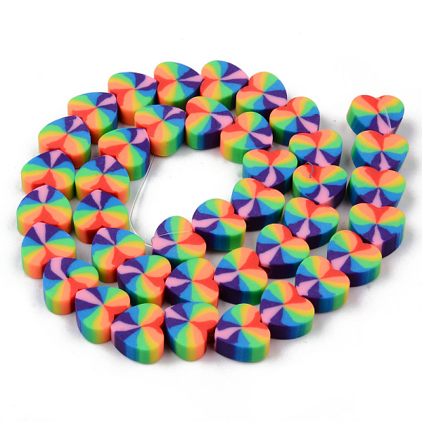 

PandaHall Handmade Polymer Clay Beads Strands, for DIY Jewelry Crafts Supplies, Heart, Colorful, 9x10x4mm, Hole: 1.5mm, about...