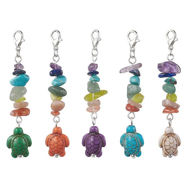 

PandaHall Synthetic Turquoise Pendant Decorations, with Alloy Findings, Tortoise, 71.5mm Synthetic Turquoise Tortoise