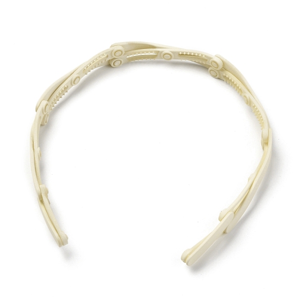 

PandaHall Portable Folding Resin Hairband Telescopic Headband, with Tooth Non-Slip Hair Accessories, Light Yellow, 142x124x16mm Plastic