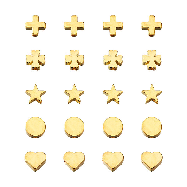 

PandaHall Brass Beads, Mixed Shapes, Golden, 8x3mm, Hole: 1.8mm, 150pcs/set Alloy Mixed Shapes