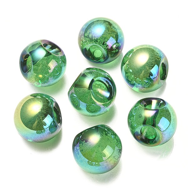 

PandaHall UV Plating Rainbow Iridescent Acrylic Beads, Round, Top Drilled, Green, 19x19x19mm, Hole: 3mm Acrylic Round Green