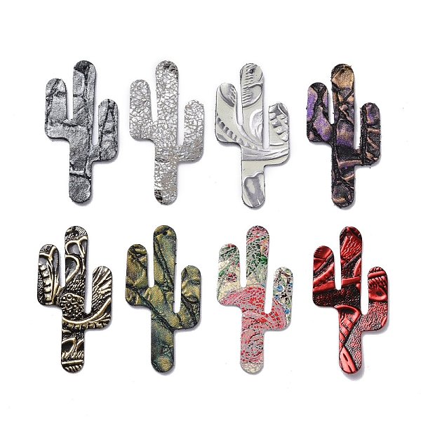 

PandaHall Eco-Friendly Cowhide Big Pendants, Cactus, Mixed Color, 60x30x1.5mm, Hole: 1.5mm Leather Others Multicolor