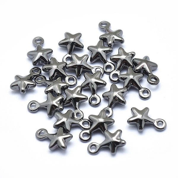 

PandaHall Brass Charms, Cadmium Free & Nickel Free & Lead Free, Star, Gunmetal, 7x5x2mm, Hole: 1mm Brass Star