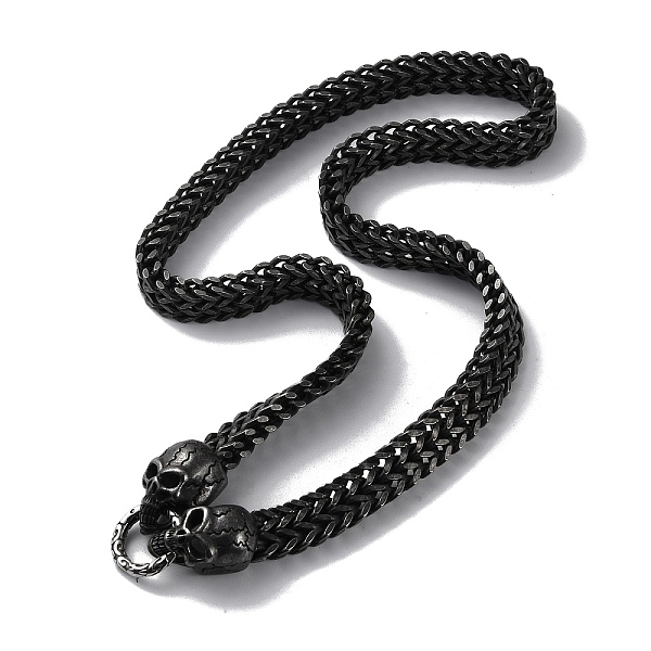 

PandaHall Ion Plating(IP) 304 Stainless Steel Wheat Chain Necklaces, with Skull Clasps, Antique Silver, 21.26 inch(54cm) 304 Stainless Steel...