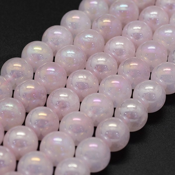 

PandaHall Electroplated Natural Rose Quartz Beads Strands, Round, 10mm, Hole: 1mm, about 39pcs/strand, 15.7 inch Rose Quartz Round