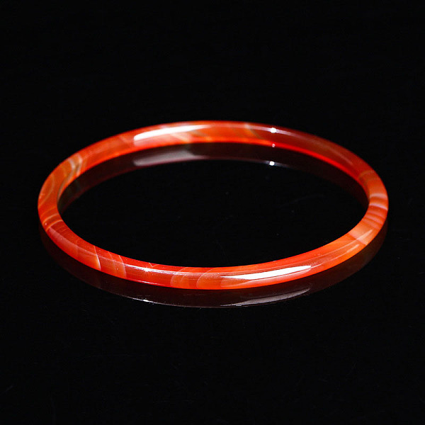 

PandaHall Dyed Natural Carnelian Simple Plain Bangle for Women, Inner Diameter: 2-1/8~2-1/4 inch(5.4~5.6cm) Carnelian