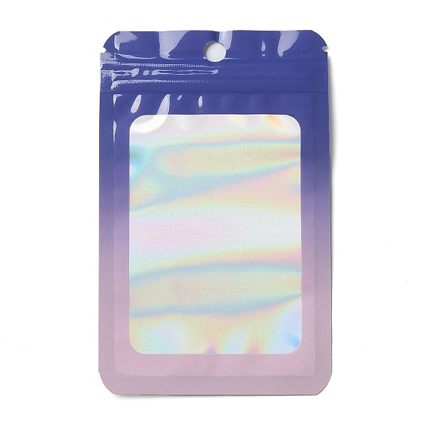 

PandaHall Rectangle Laser PVC Zip Lock Bags, Resealable Packaging Bags, Self Seal Bag, Slate Blue, 12.8x8x0.15cm, Unilateral Thickness: 2.5...