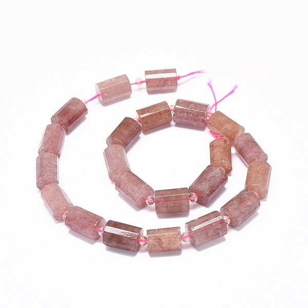 

PandaHall Natural Strawberry Quartz Beads Strands, Faceted, Column, 13.5~14.5x9.5~10mm, Hole: 1mm, about 22pcs/strand, 15.2~15.3 inch...