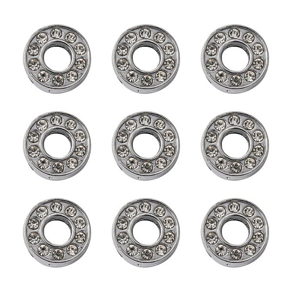 

PandaHall Alloy Initial Slide Charms with Grade A Rhinestones, Lead Free & Nickel Free, Platinum, Letter.O, 12~13x8~13x4~5mm, Hole: 8x2mm..., Clear