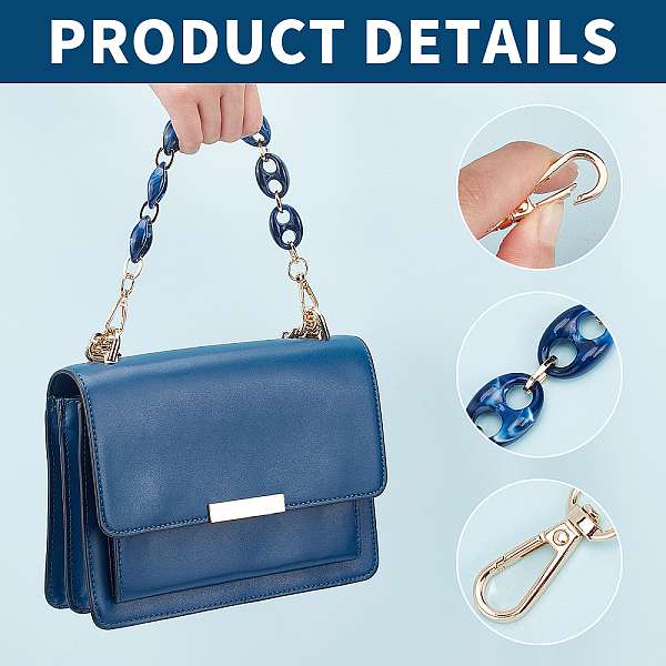 

PandaHall WADORN 2pcs Short Resin Bag Chain, 35cm Acrylic Purse Chain Strap Replacement Shoulder Strap Handbag Handles Strap Bag Decoration...