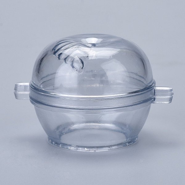 PandaHall Plastic Candle Molds, for Candle Making Tools, Apple Shape, Clear, 75x58x47mm, Hole: 32mm, Inner Diameter: 50mm Plastic Clear