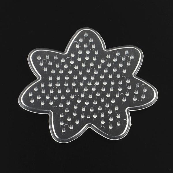 

PandaHall Flower ABC Plastic Pegboards used for 5x5mm DIY Fuse Beads, Clear, 87x87x5mm Plastic Flower Clear
