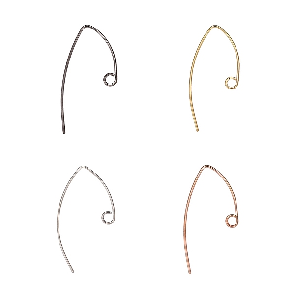 

PandaHall 32Pcs 4 Colors Brass Earring Hooks, Ear Wire, with Horizontal Loop, Mixed Color, 29x15mm, Hole: 2mm, 22 Gauge, Pin: 0.6mm, 22...