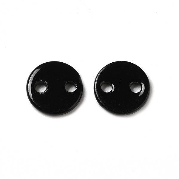

PandaHall Spray Painted 201 Stainless Steel Connector Charms, Flat Round, Black, 6x1mm, Hole: 1mm 201 Stainless Steel Flat Round Black