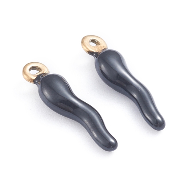 

PandaHall Ion Plating(IP) 304 Stainless Steel Pendants, Enamelled Sequins, Horn of Plenty/Italian Horn Cornicello Charms, Golden, Black...