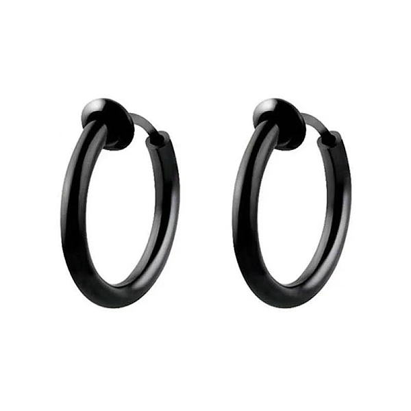 

PandaHall Titanium Steel Clip-on Earrings, Black, 12x2mm Stainless Steel