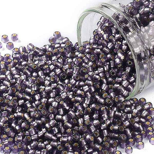 PandaHall TOHO Round Seed Beads, Japanese Seed Beads, (39F) Silver Lined Frost Light Tanzanite, 11/0, 2.2mm, Hole: 0.8mm, about...