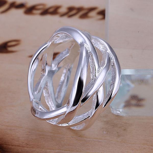 

PandaHall Hollow Brass Criss Cross Finger Rings For Women, Silver Color Plated, US Size 6(16.5mm) Brass Silver