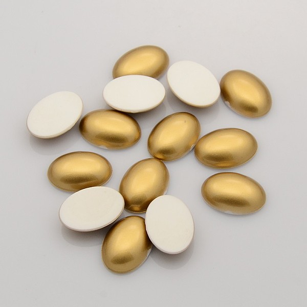 

PandaHall Oval Acrylic Cabochons, Goldenrod, 18x13x4.9~5mm Acrylic Oval Gold