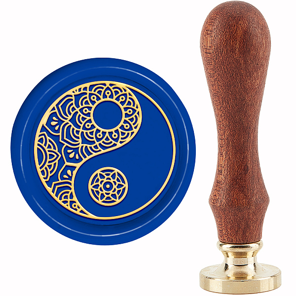 

PandaHall CRASPIRE Yin Yang Wax Seal Stamp Mandala Sealing Wax Stamps Mandala 30mm Retro Vintage Removable Brass Stamp Head with Wood Handle...