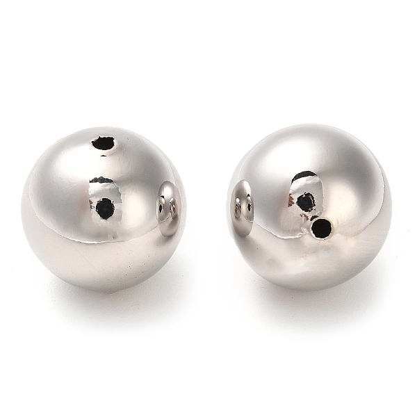 

PandaHall Brass Beads, Round, Platinum, 18x18mm, Hole: 2mm Brass Round