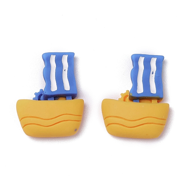

PandaHall Opaque Resin Cabochons, Navy Style, Sailing Boat, Orange, 25x20x6mm Resin Vehicle Orange