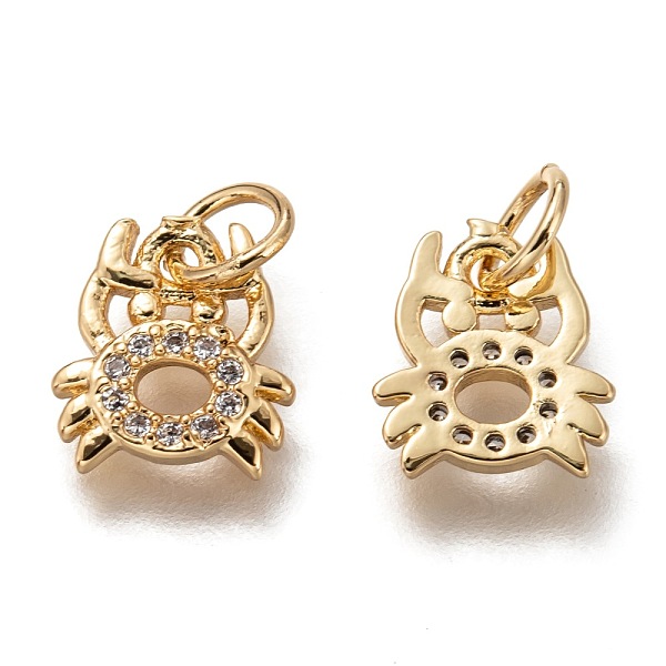 

PandaHall Brass Micro Pave Clear Cubic Zirconia Charms, Cadmium Free & Lead Free, Long-Lasting Plated, Crab Shape, Golden, 9.5x8.5x1.5mm...