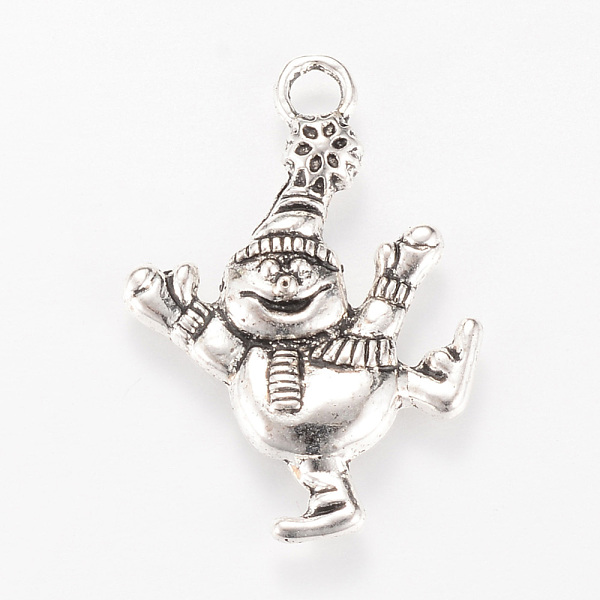 

PandaHall Tibetan Style Alloy Pendants, Christmas Snowman, Cadmium Free & Lead Free, Antique Silver, 29x21x3mm, Hole: 3mm, about...