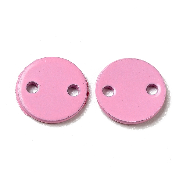 

PandaHall Spray Painted 201 Stainless Steel Connector Charms, Flat Round, Pearl Pink, 8x1mm, Hole: 1.2mm 201 Stainless Steel Flat Round