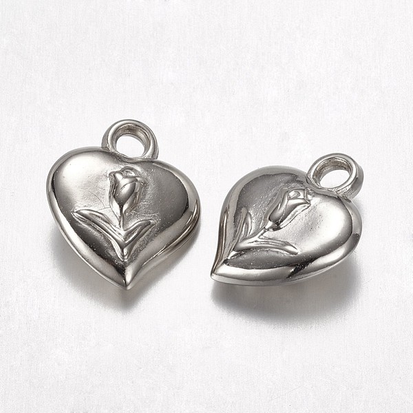 

PandaHall CCB Plastic Charms, Heart, Platinum, 16x13x5mm, Hole: 2mm Plastic Heart