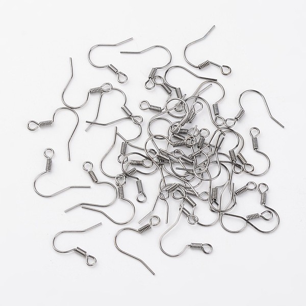 

PandaHall Iron Earring Hooks, with Horizontal Loop, Cadmium Free & Lead Free, Gunmetal, 17x17.5mm, Hole: 2mm Iron