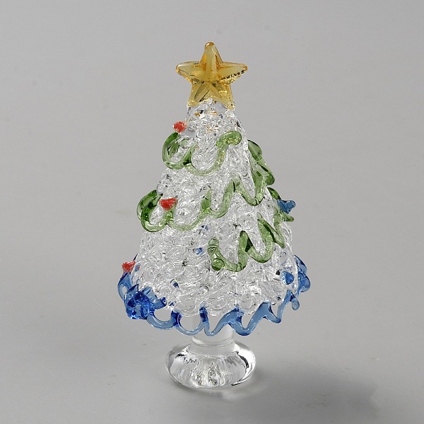 Ornements de maison d'arbre de Noël en verre