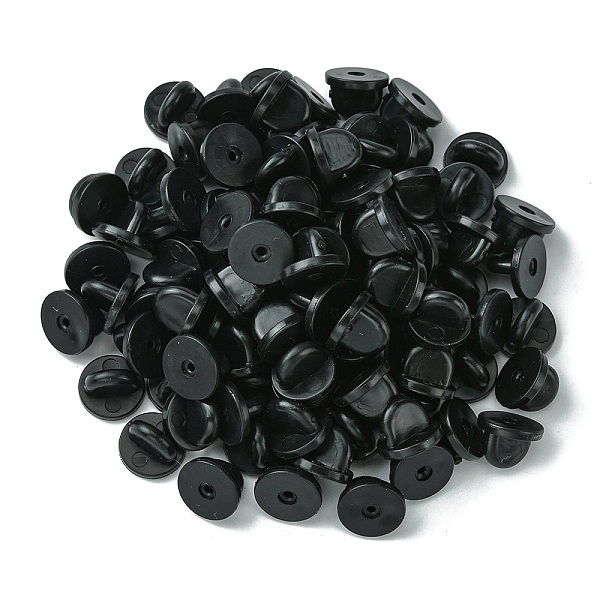 

PandaHall Silicone Brooch Findings, Rubber Pin Backs Comfort Fit Tie Tack, Black, 10x6mm, Hole: 1mm Silicone Black