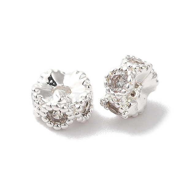 

PandaHall Brass Micro Pave Clear Cubic Zirconia Beads, Flower, 925 Sterling Silver Plated, 4.5x3mm, Hole: 1.2mm Brass+Cubic Zirconia Flower...