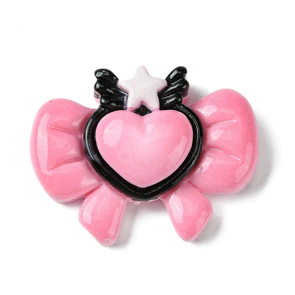 

PandaHall Pink Theme Opaque Resin Decoden Cabochons, Valentine's Day, Heart, 23x30x8.5mm Resin Heart Pink