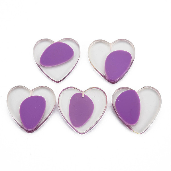 

PandaHall Transparent Resin Beads, for Pendant Making, Half Drilled, Heart, Dark Orchid, 37~37.5x37~37.5x4.5~5.5mm, Half Hole: 1mm Resin..., Purple