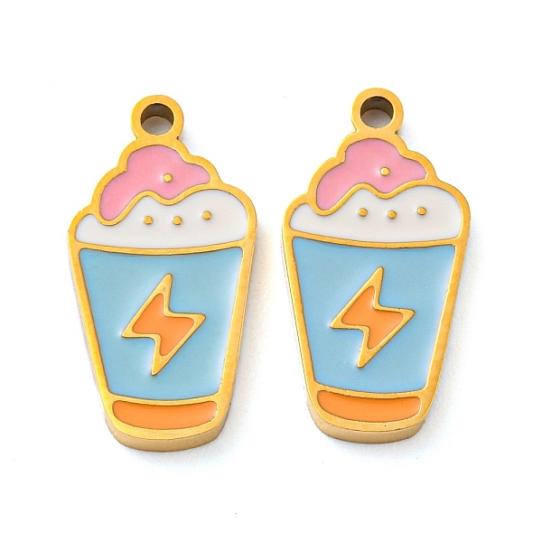 

PandaHall 316 Surgical Stainless Steel Pendants, with Enamel, Golden, Ice Cream, 17x8.5x1.5mm, Hole: 1.3mm Stainless Steel+Enamel Ice Cream