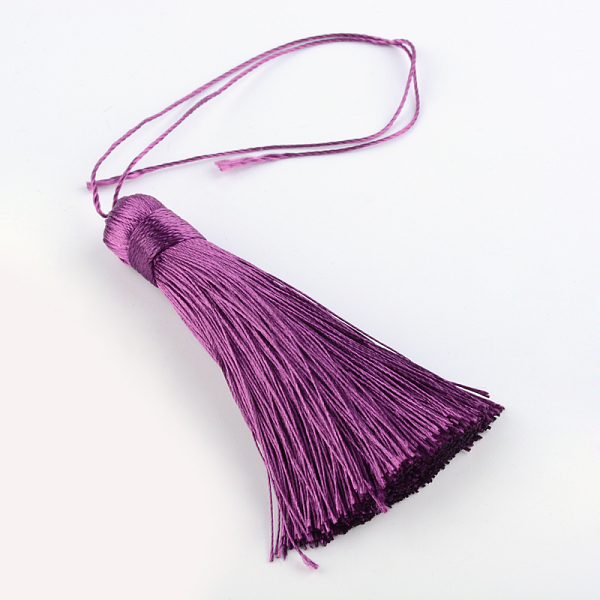 

PandaHall Polyester Tassel Pendant Decorations, Purple, 77~81x12~13mm Polyester Purple