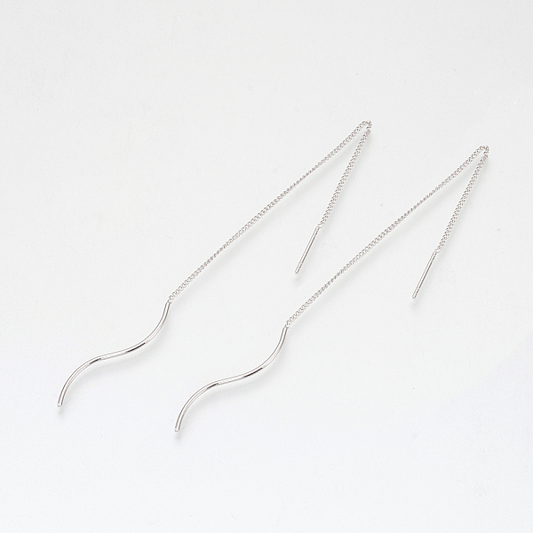 

PandaHall Brass Stud Earring Findings, Nickel Free, Real Platinum Plated, 120mm, Pin: 0.8mm Brass Others