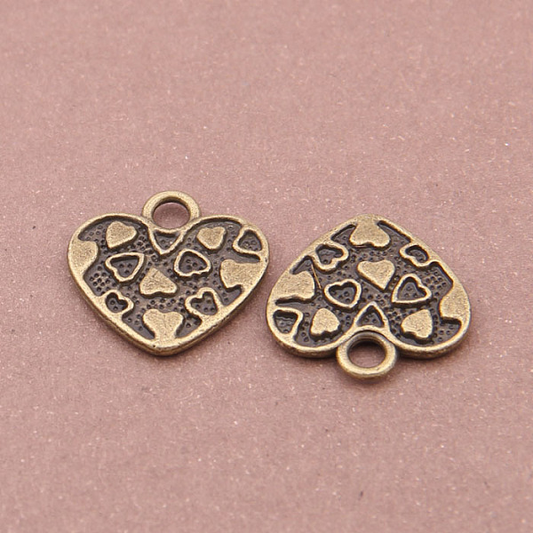 

PandaHall Tibetan Style Alloy Pendants, Heart, Antique Bronze, 17x17mm Alloy Heart