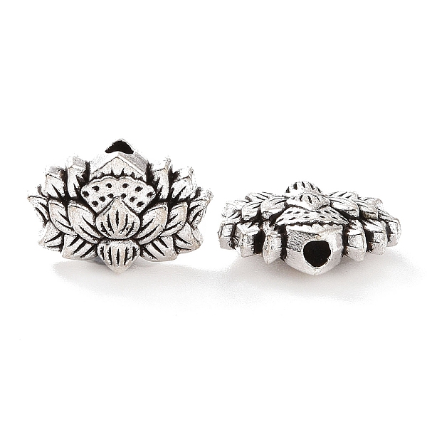 

PandaHall Tibetan Style Alloy Beads, Lotus Flower, Antique Silver, 8.5x12x4.5mm, Hole: 1.6mm, 892pcs/1000g Alloy Flower