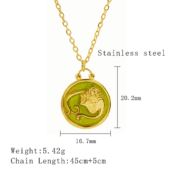 

PandaHall Stainless Steel Enamel Constellation Pendant Necklaces, Real 18K Gold Plated, Virgo, 17.72 inch(45cm), Pendant: 20.2x16.7mm...