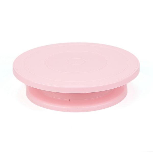 PandaHall Rotating Cake Turntable, Turns Smoothly Revolving Cake Stand, Baking Supplies, for Cookies Cupcake, Pink, 276x67.5mm Silicone...