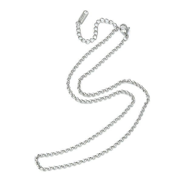 

PandaHall 304 Stainless Steel Rolo Chain Necklace for Men Women, Stainless Steel Color, 15.67 inch(39.8cm) 304 Stainless Steel