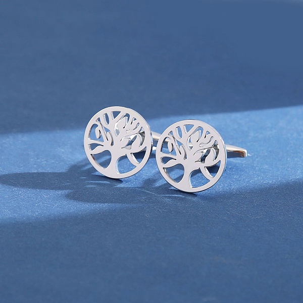 

PandaHall Stainless Steel Cufflinks, for Apparel Accessories, Tree, 15mm Stainless Steel Tree