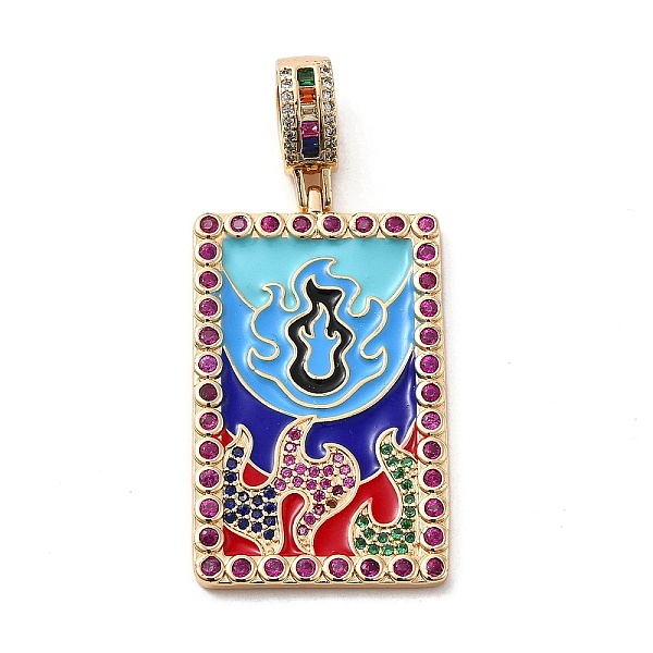 

PandaHall Brass Micro Pave Cubic Zirconia Pendants with Enamel, Rectangle, Colorful, 42x25x3mm, Hole: 9x6mm Brass+Cubic Zirconia+Enamel...