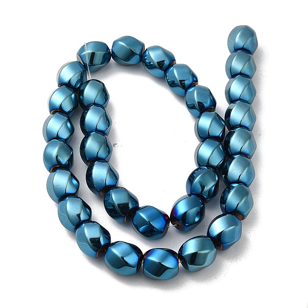 

PandaHall Electroplated Non-Magnetic Synthetic Hematite Beads Strands, Long-Lasting Plated, Twist Oval, Blue Plated, 12~12.5x11.5~12mm, Hole...