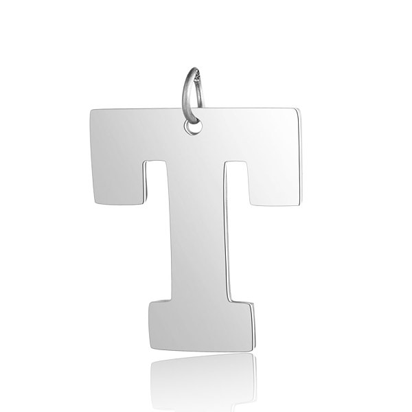 

PandaHall 201 Stainless Steel Pendants, Letter, Stainless Steel Color, Letter.T, 30x27x1.5mm, Hole: 4.5mm 201 Stainless Steel Letter T